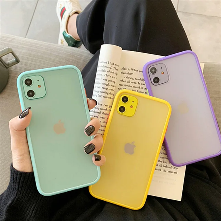 Mint Hybrid Simple Matte Bumper Phone Case  For iPhone 11 Pro Max XR XS Max 6S 8 7 Plus Shockproof Soft TPU Silicone Clear Cover