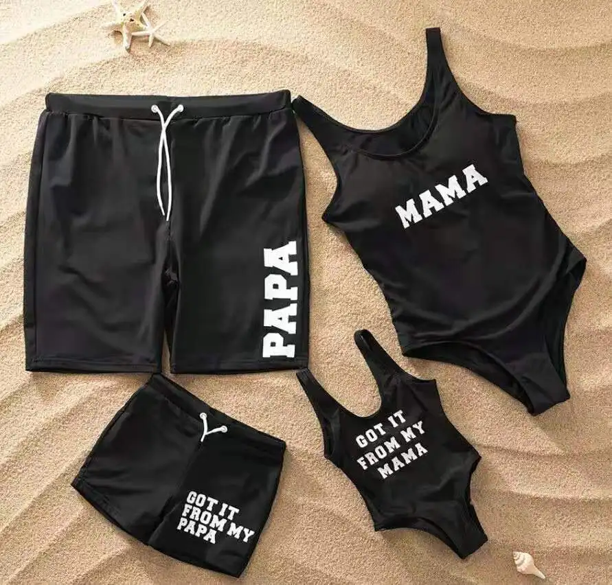 

2021 new arrive girls swimwear print mini cute bikini one piece famliy swimsuits, Picture show