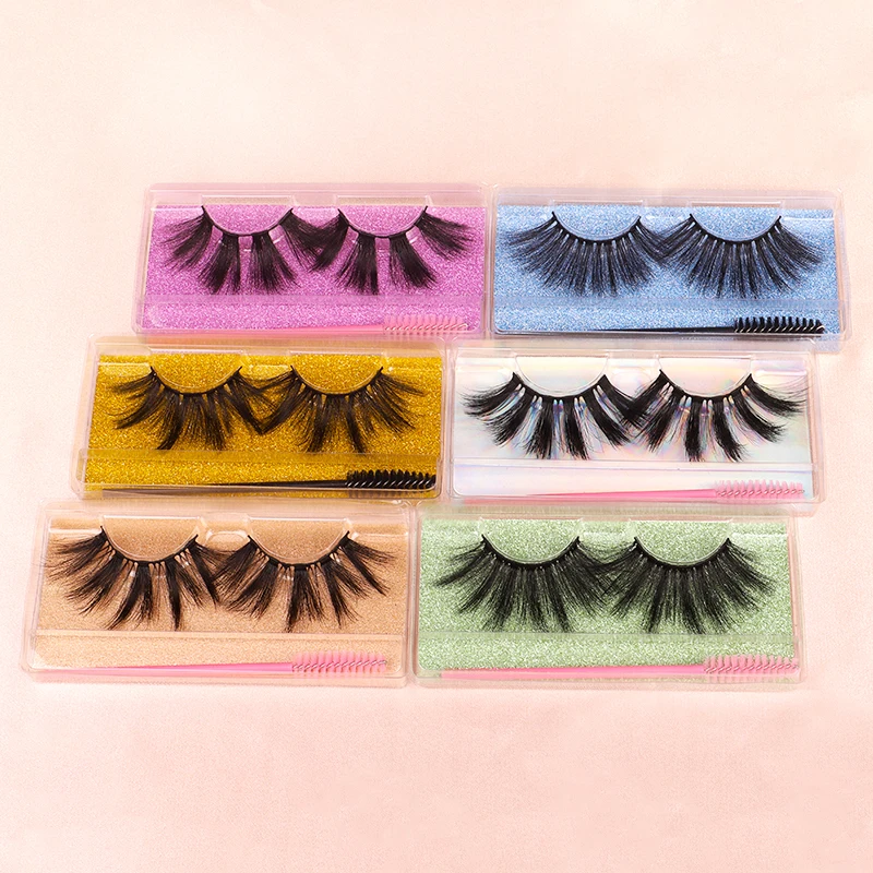 

false eyelashes reusable 3d faux mink 25 mm eyelashes vendor customized logo and packaging, Natural black mink eyelashes