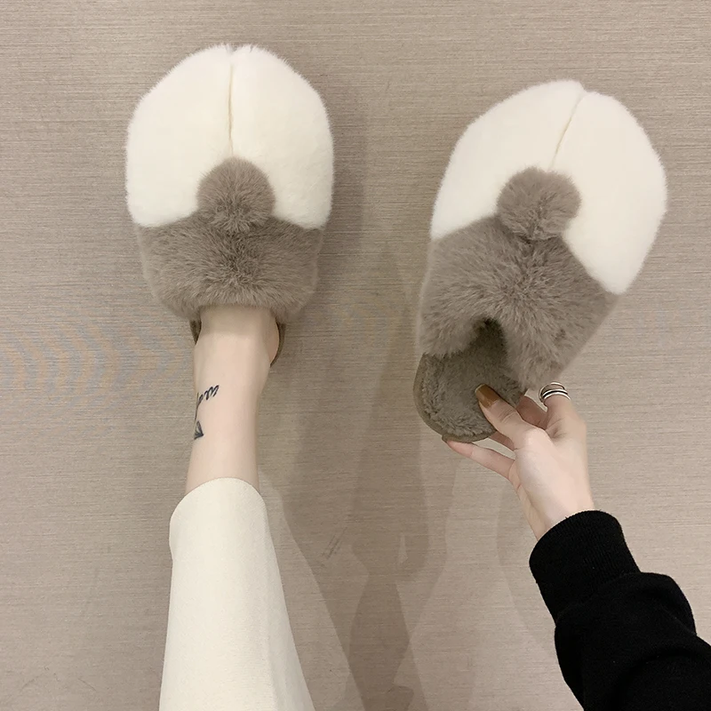 
2021 Winter cute cartoon women slippers for home Female slippers 