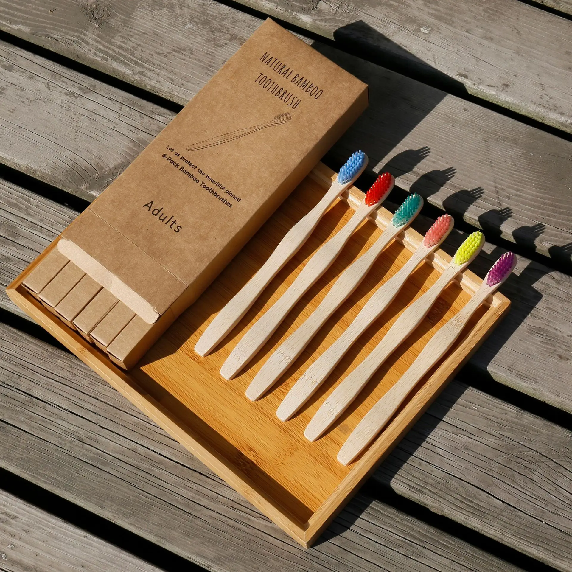 

Biodegradable Bamboo Toothbrush Charcoal Bristle Cepillos de Dientes de Bambu Escova de Dente Teeth Whitening Kits Private Logo
