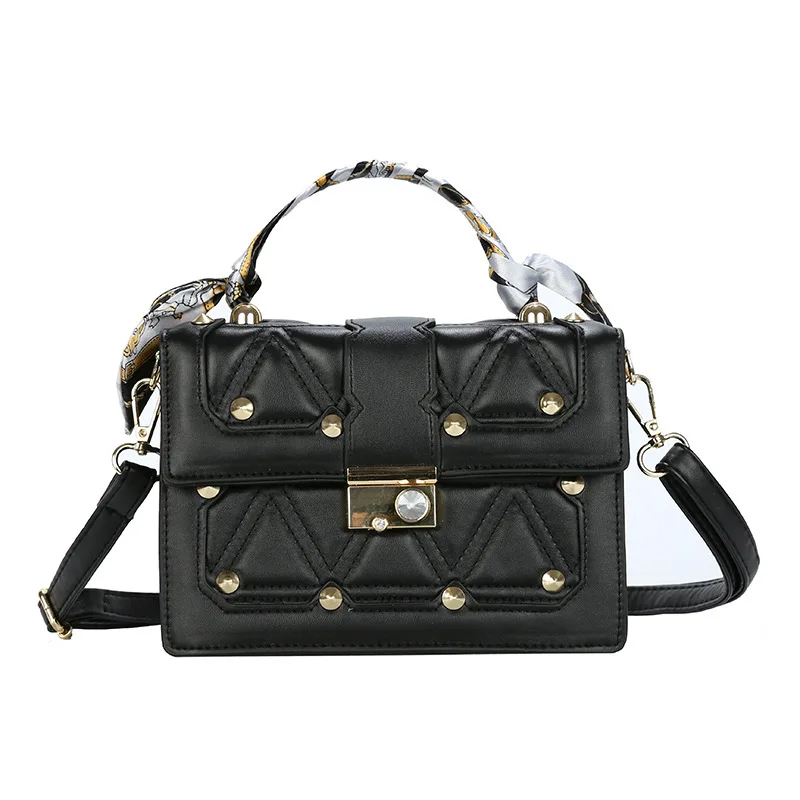 

2021 summer luxury new brand designer bags leather rivet fashion diamond women handbag