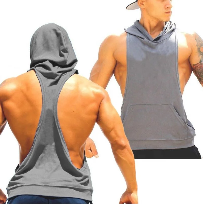 

Vedo Sport Vest Dropshipping Custom Logo Polyester Sportswear Workout Fitness Custom Vests Muscle Hooded Tank Top Gym Activewear