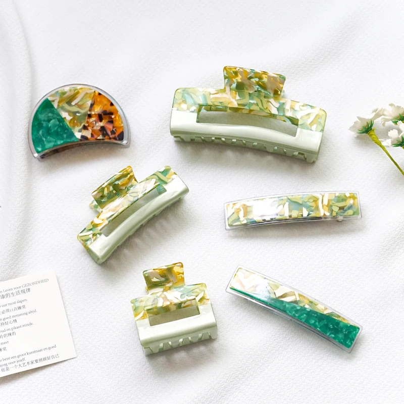 

Custom texture hair claw hair accessories fairy girls green hair caw