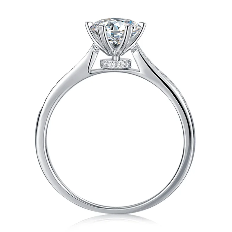 

925 Sterling Silver 1 Ct d color moissanite ring diamond jewelry