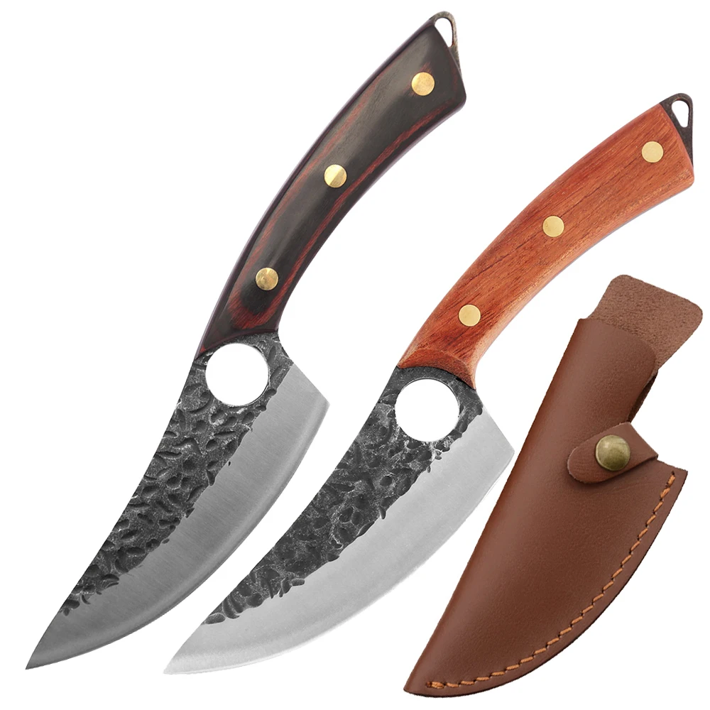 

Xingye Dropship  Full Tang Non-stick Finger Hole Slaughter Mutton Beef Boning Knives Belt Knife With Leather Sheath