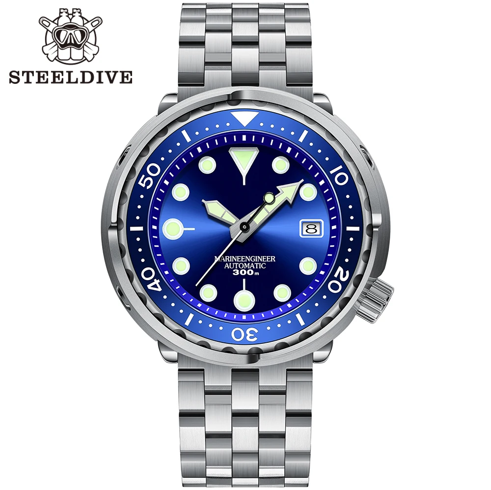 

SD1975 Steeldive 316L Stainless Steel Case Blue Dial Ceramic Bezel 300m Water Resistant NH35 Diver Watch for men