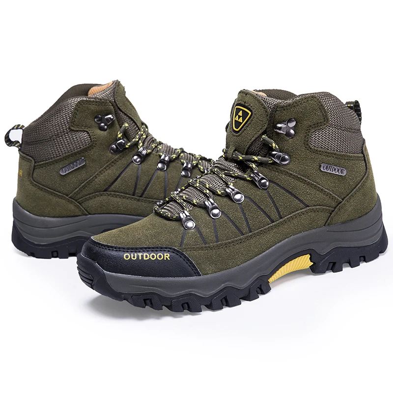 
Factory Wholesale Outdoor Leather High Heel Fashion Winter Trekking Climbing Ankle Boots Hiking Shoes For Men 