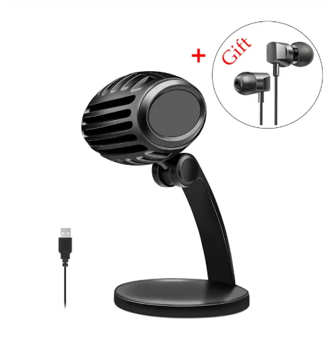 

USB Microphone studio recording condenser Microphone sound card integrated eco Karaoke Mic