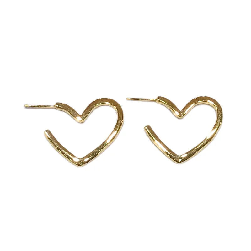 

Luxury Elegant S925 Ear Pin Love Stud Earrings 18K Gold Plated Geometric Heart Earrings For Women Girls