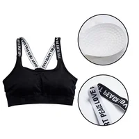 

printed letter shoulder strap custom elastic band sports bra for female