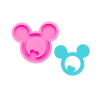 

S757 Shiny silicone mouse head heart mold for resin crafting