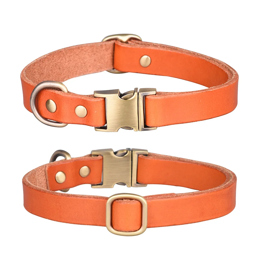 

Factory Supply Wear-resistant Dog Leather Leash Pu Leather Dog Collar Pet Collars