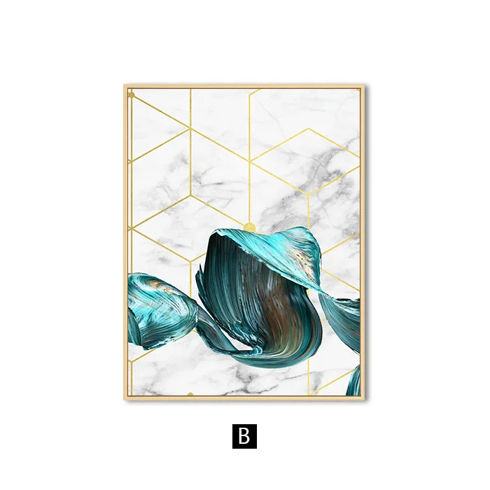 

Nordic Geometric Wall Art Canvas Painting Abstract Blue Fabric Poster Print Modern Minimalist Picture For Living Room Home Decor