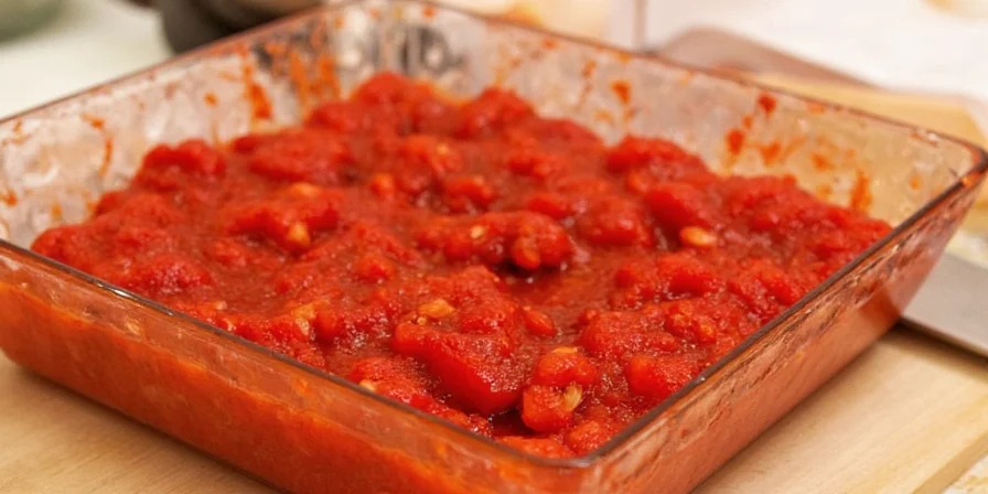 Chicken marinating in red bell pepper relish brine
