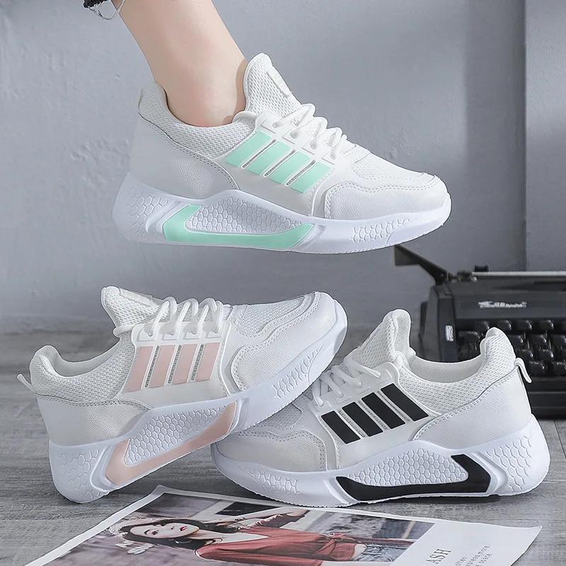 

Classic outdoor height increasing ladies sneakers platform trend woman wedges, White black/white pink/white blue