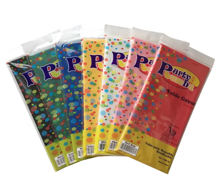 Wholesale Birthday Party Supplies Disposable Peva Table Cover Colorful