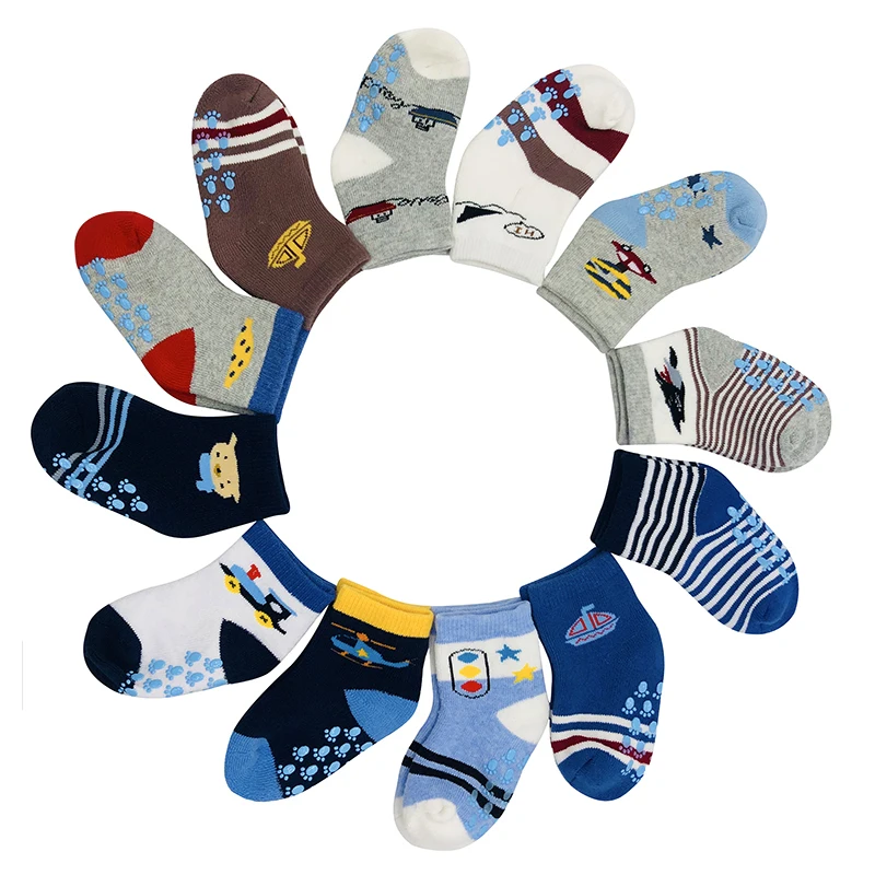 

Wholesale Cute Baby Terry Cotton Newborn Socks Cartoon Anti-Slip Baby Socks, Baby boy or baby girl