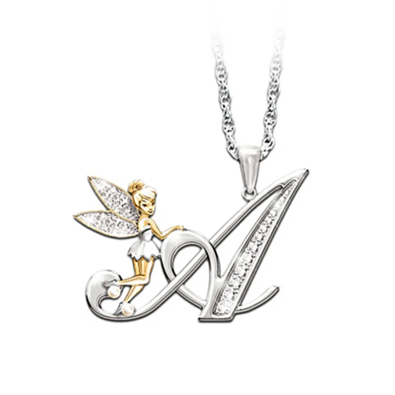 

lazada ballet 2021 fashion jewelry letter initial name diamond bee gold womens pendant diamond necklace, Silver