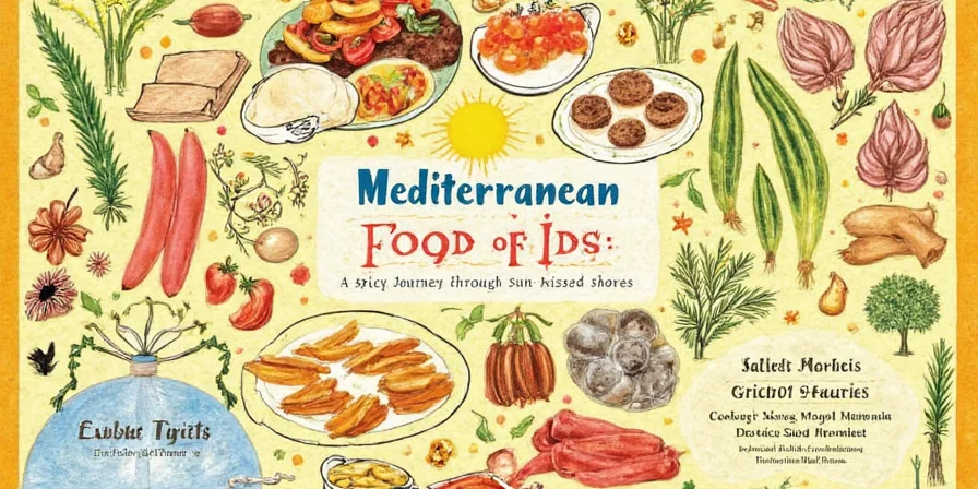 Family sharing a large Mediterranean feast