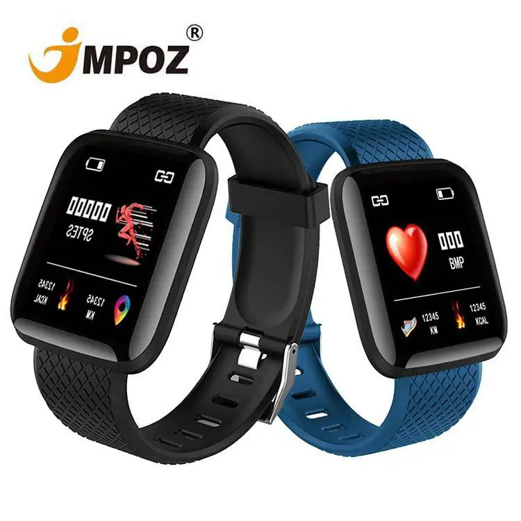 

JMPOZ Smart Watch 116 Plus Wristband Fitness Blood Pressure Heart Rate Android Pedometer D13 Sports Band D13 D20 Smart Watch, Black red blue purple green