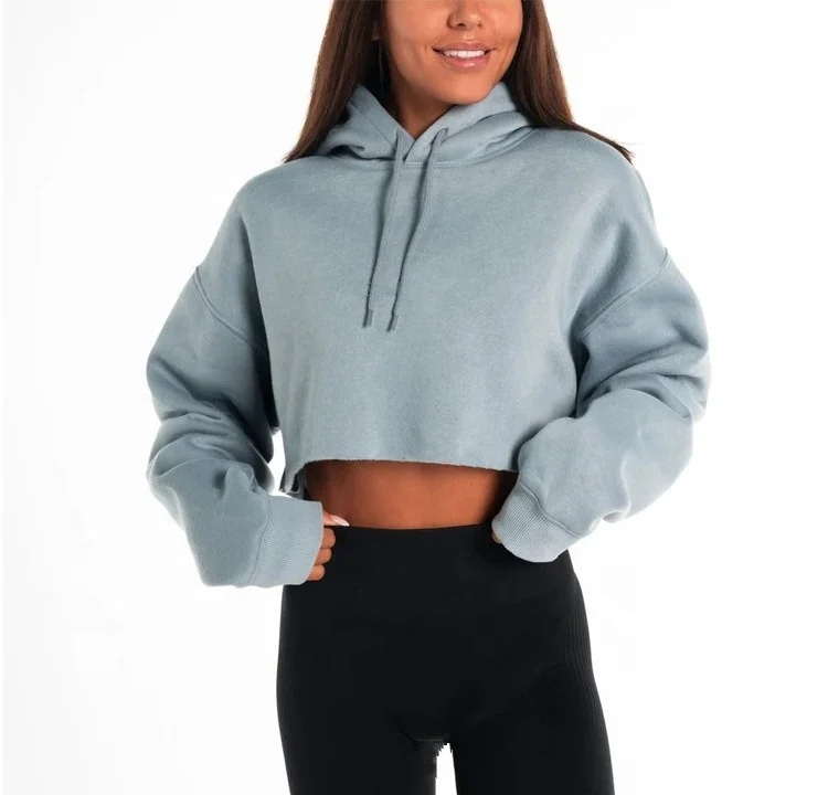 grey cropped zip moletom com capuz