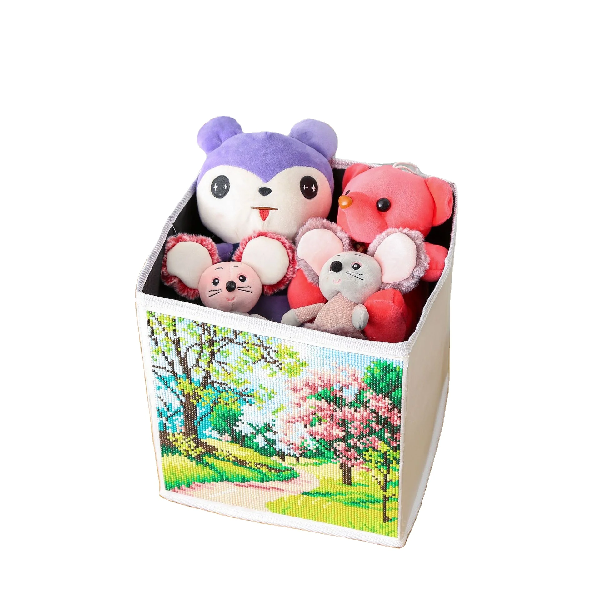 

5D DIY Diamond Painting Storage Box Special Shaped Drill Cross Stitch Embroidery Art Folding Home Art Craft other storage boxes