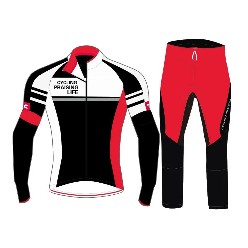 

Factory Price Custom Cycling Clothes Long Sleeves Jersey Long Pants Autumn Winter Bike Clothes, Customized color