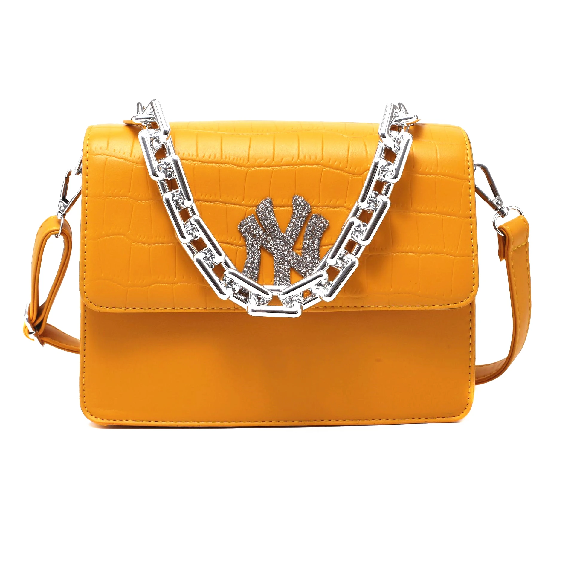 

NY New winter one-shoulder cross-body bag small square bag with American fashion chains