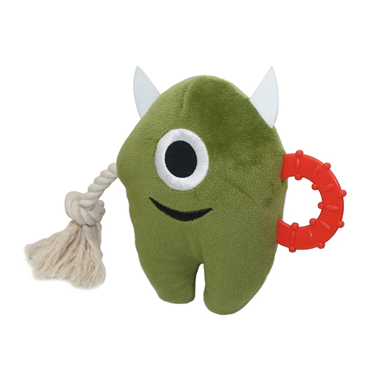 

Thinkerpet Pet chew toy latex sounding non toxic bite resistant pet toys cute pet plush Squeak animated dog toys, Green