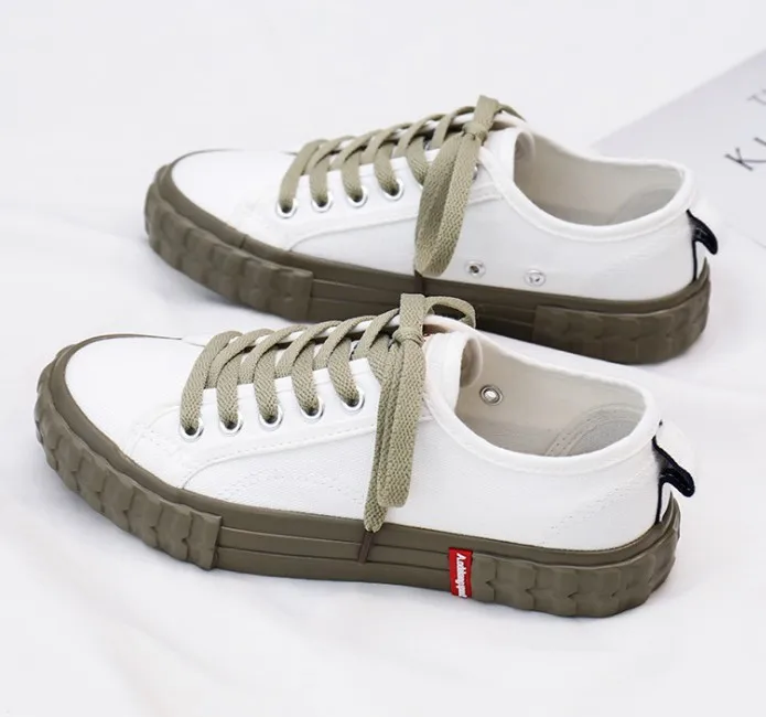

Wholesale Canvas Shoes Four Season Loafers Flat Bottom Casual Korean Style Casual Canvas Student Shoes Cookie Shoes, 3colors