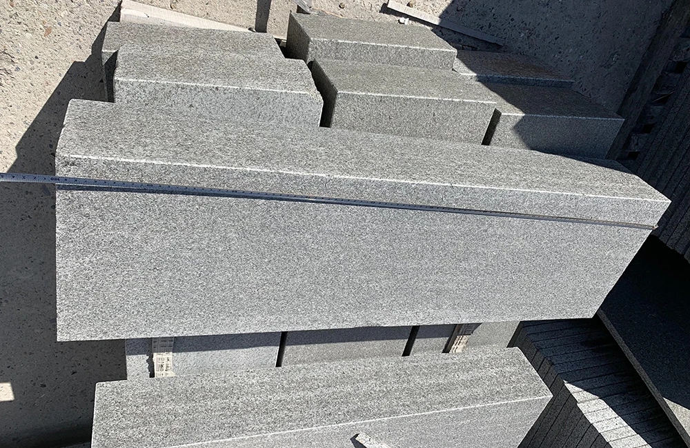 Samistone New G684 Black Natural Granite Beveled Finished Step Stone