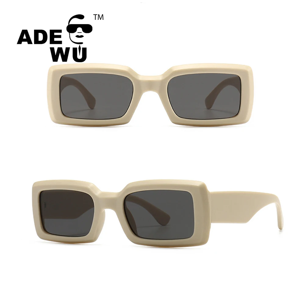 

ADE WU 22090 New Fashion 90S trendy shades high quality rectangle women Vintage sunglasses 2021 custom logo sun glasses for men, As shown in figure