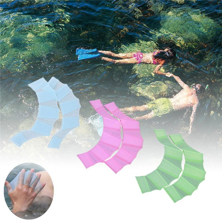 

Silicone Swim Gear Fins Hand Flippers Training Diving Gloves Webbed Gloves for Women Men Kids Swimming tool, Sky blue\pink\green