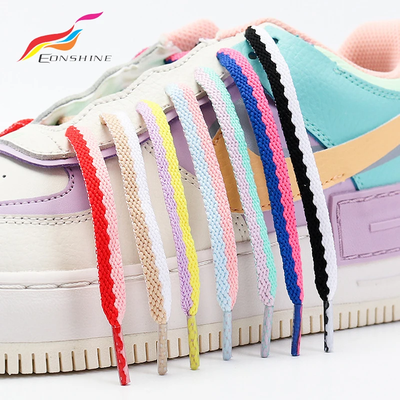 

2020 Wholesale Flat Polyester Braided Knitting Air Force1 Yeezy Athletic Shoelace Af1 Cord, 9 colors to choose, as below