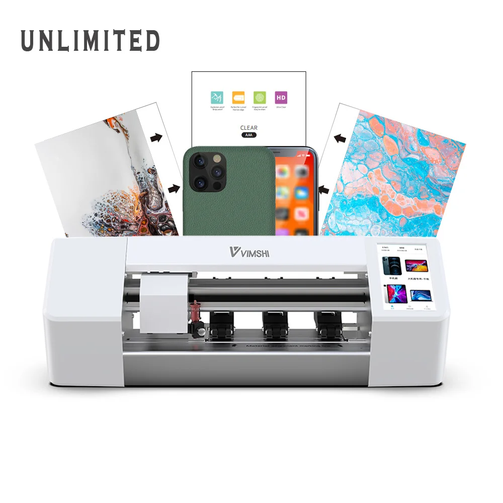 

Unlimit Fully customized mobile front screen protector film and back cover skin making machine phone cover manufacturing machine