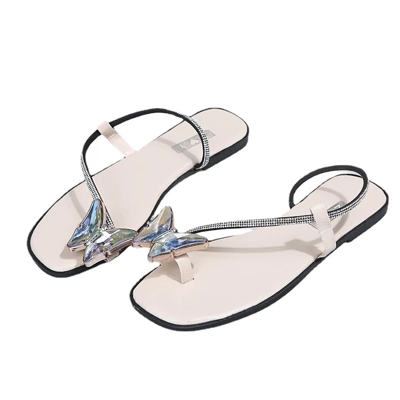 

Factory Sale Summer Beach Outer Sandal Women Ins Fashion Fair Style Bow Flip Flip Flop Breathable Lady Flats Shoes Sandals