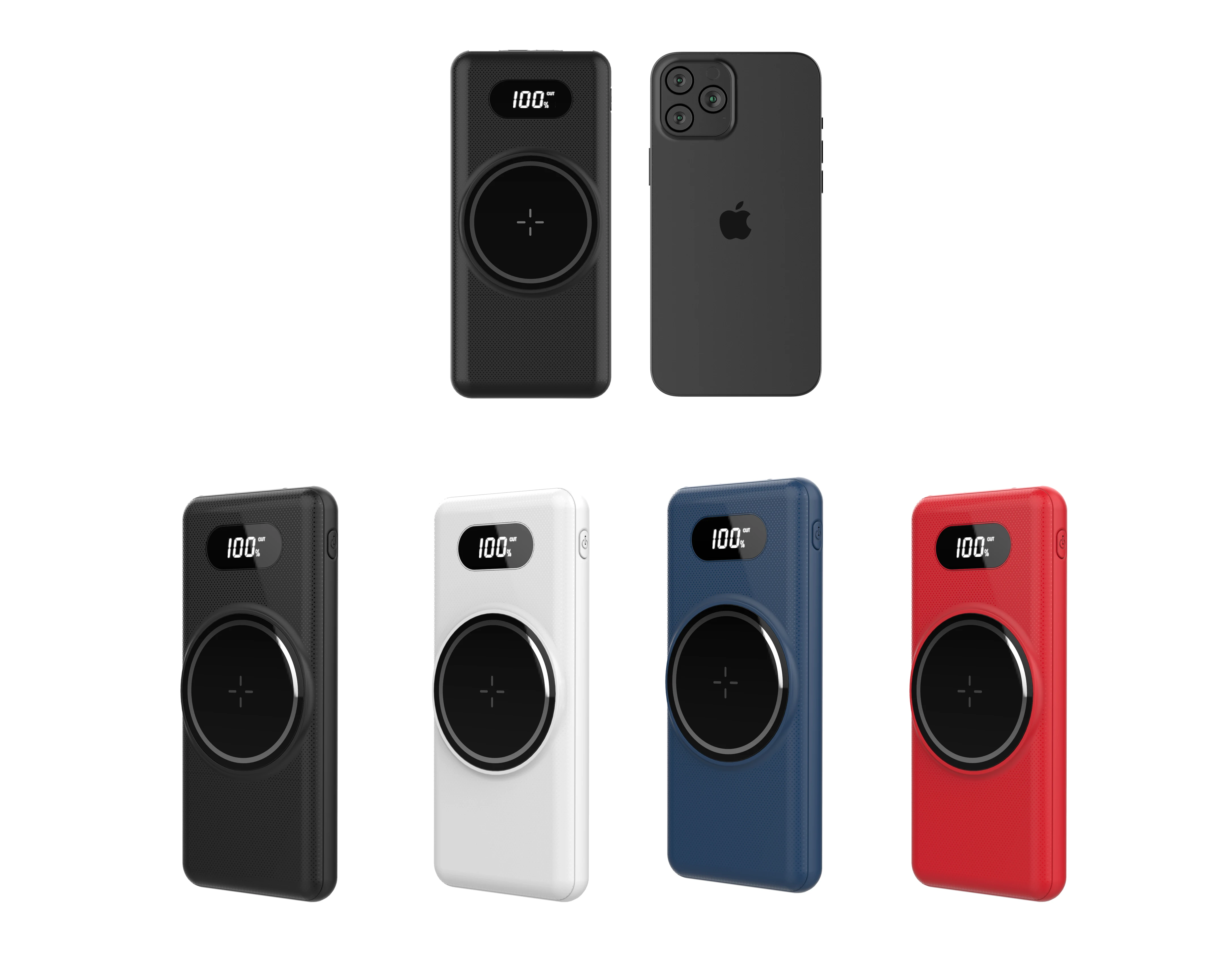 

free shipping mobile power Mobile phone dedicated Super Wireless 15W Fast charge 22.5W QC PD3.0 protocol Can be customized, Red, black, blue, white