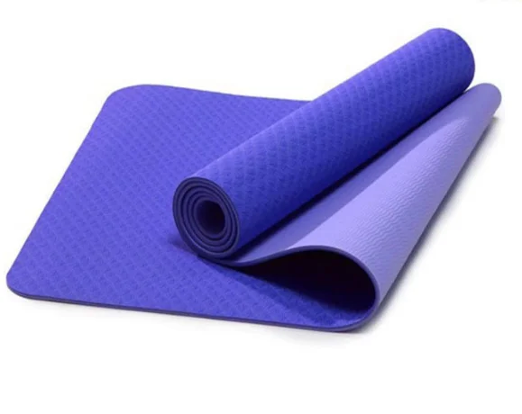 

Yoga Mat Manufacturer Gym Accessories 2020 Hot Selling Fitness TPE colorful double Custom OEM Customized Logo Color Feature, Blue