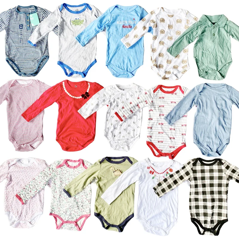 

Wholesale Mixed New Born Cute Long Sleeve Summer Cotton Infant Baby Boys Girls Jumpsuits stock lots Rompers, Assorted colors