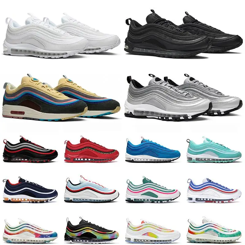 

max air 97 running shoes triple 97s silver throwback future bred game royal sports sneakers