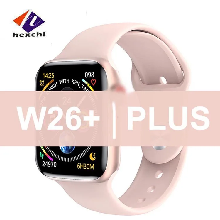 

Android Competitable Rotating Button Control W26 Plus Smart Watch Women Heart Rate Wristbands Touch Screen T500 W26+ Smartwatch
