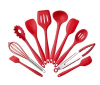 

Hot Sale Cheap Silicone kitchenware 10-piece non-stick pan set with kitchen tools and baking utensils