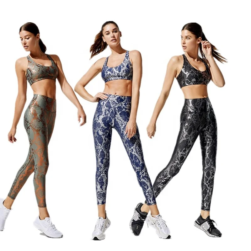 

Seamless Snake print Women Sport Suit Fitness Female Yoga Set Push Up Workout Gym Wear Running Clothing Tracksuit Sportswear