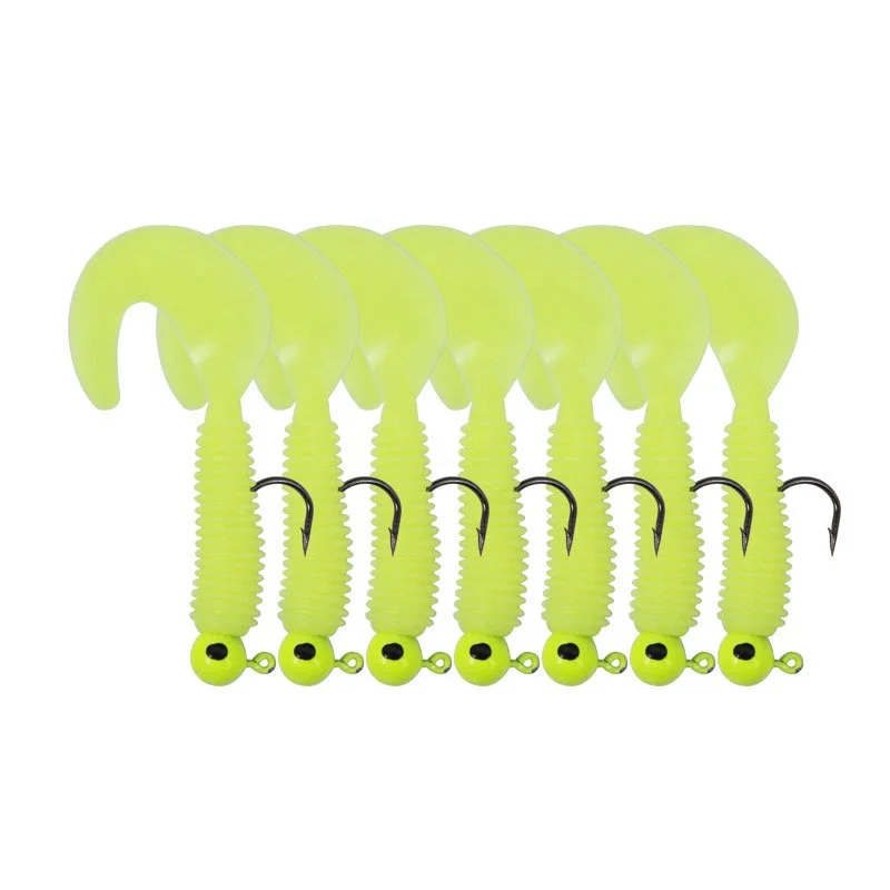 

Factory directly sell sea fishing eight-color tail bait color lead hook fish hook fishing gear soft lure, 4 colors