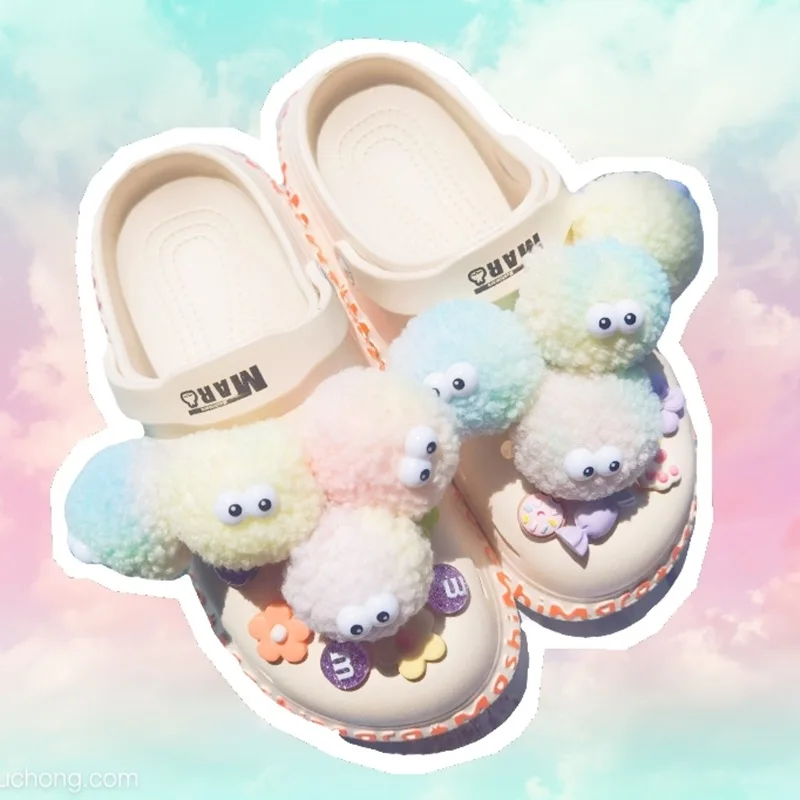 

Novelty Shoe Accessories Shoe Charms Graduate Color Pompon Accessoir, Colorful/rainbow color