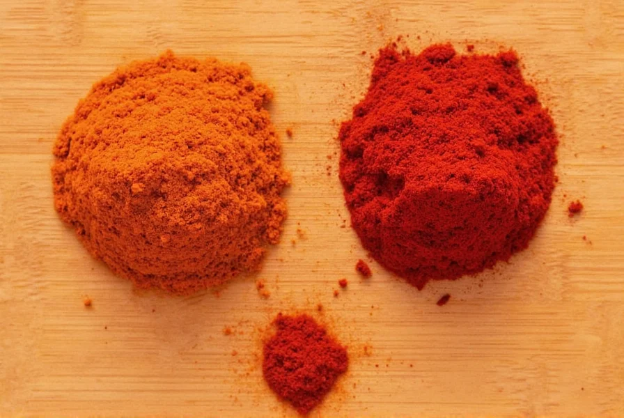 Beautifully arranged spice jars including sweet and smoked paprika