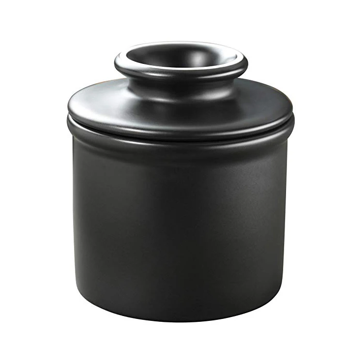 

matt black wholesale country butter fermenting ceramic crock pot lunch