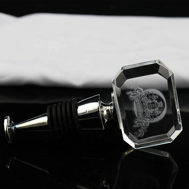 Custom 3d Laser Crystal Wine Bottle Stopper For Event Gifts/wine