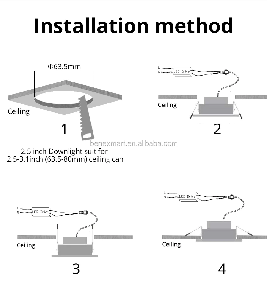 Benexmart ZigBee 3.0 Downlight Kit Smart RGBW 2.5 Inch Led Recessed Ceiling Light 9W Work with Smartthings Echo Smart Lighting - ANKUX.COM